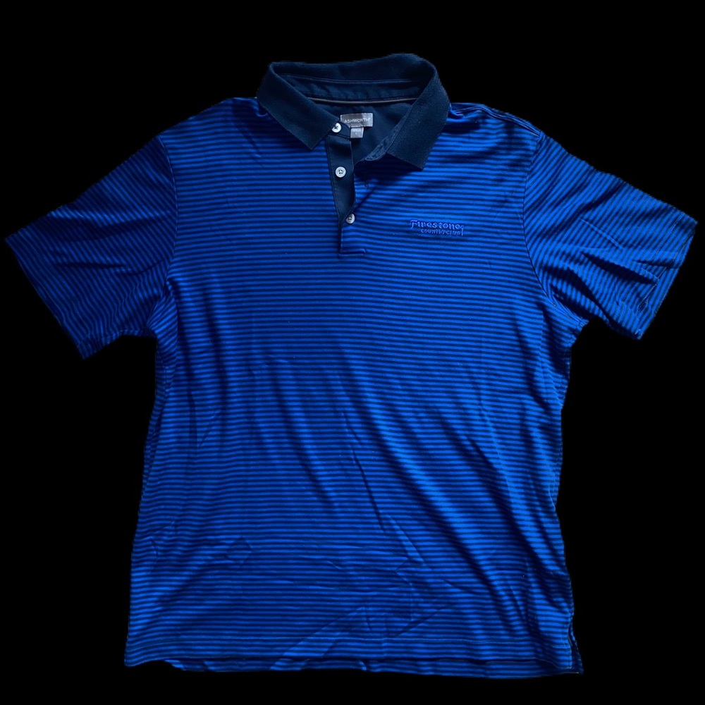 Firestone Men’s Blue Stripped Golf Shirt Large